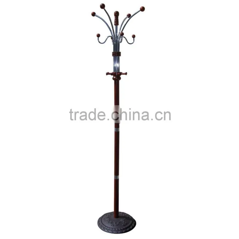 Black Metal Coat Hat Rack 2-tier Garment Drying Rack Clothes Shoe Organizer