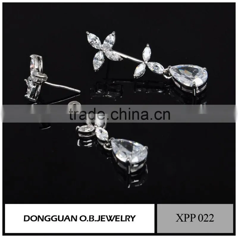 Infinite Factory Direct Sale 925 Sterling Silver White Gold Earrings Crystal Diamond Earrings For Beautiful Women