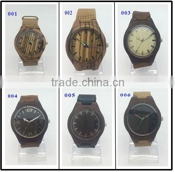 Genuine leather band Wooden watch with your logo