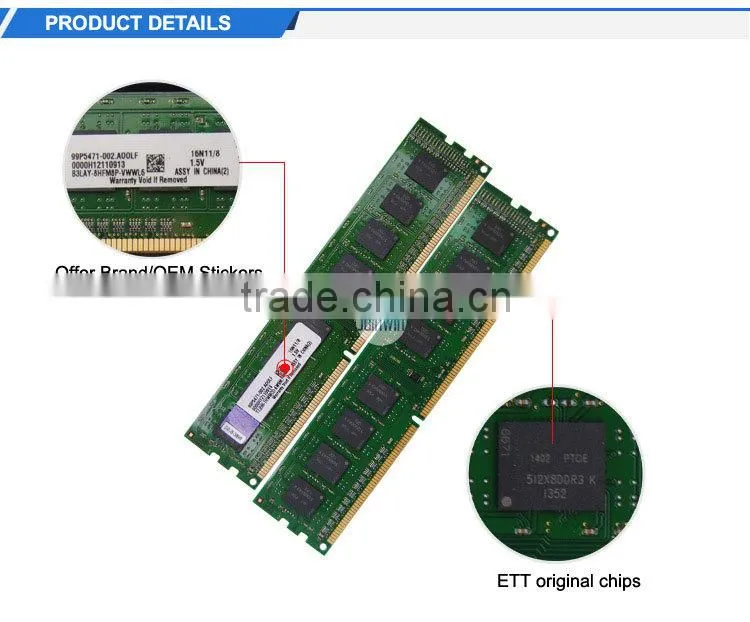 Quality assurance full compatible 512mbx8 ddr3 8gb desktop ram