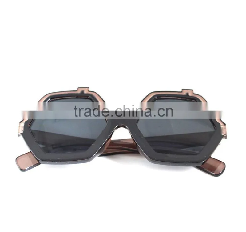 2015 promotion plastic quadrilateral sun glasses UV400 with diamond