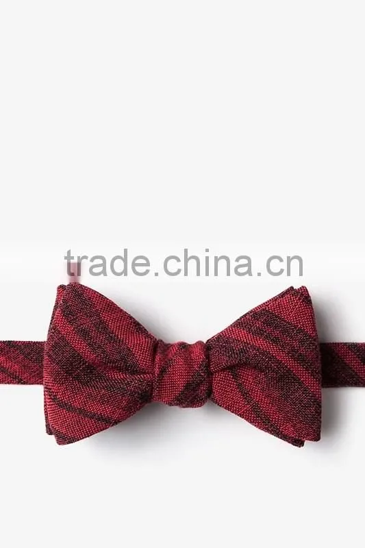 high quality cotton linen striped large mens double side self tie bow tie on sale