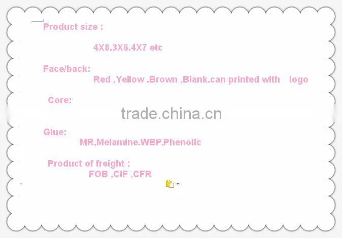 High quality 18mm Black/Brown film faced plywood for construction from Linyi China