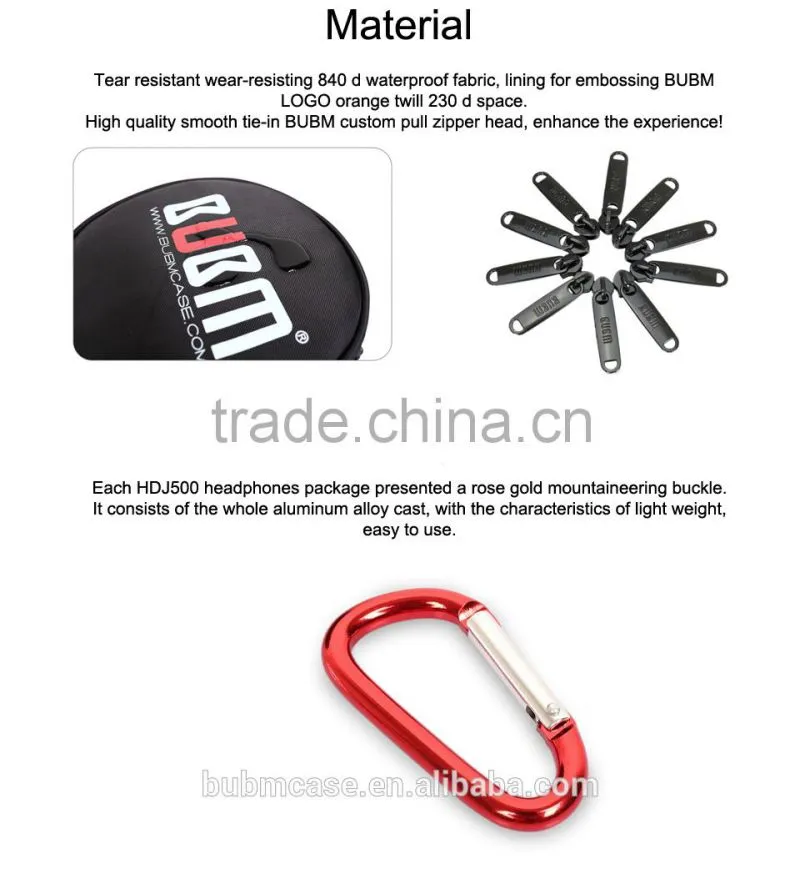 HDJ500 BUBM Round Professional DJ Controller Earphone Black Nylon Bag