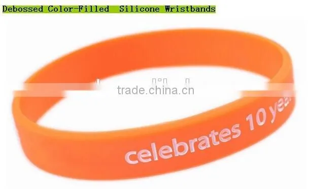 custom logo cheap silicone fluorescent bracelet
