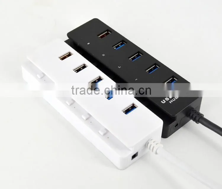 Prenium high-speed 5 port usb 3.0 hub with individual on/off switches , 4 port usb 3.0 hub +1 quick charging port
