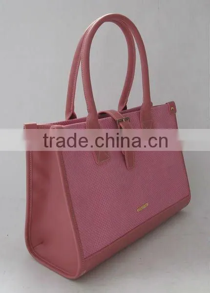 Pink PU handbag 2014 latest design bags women handbag