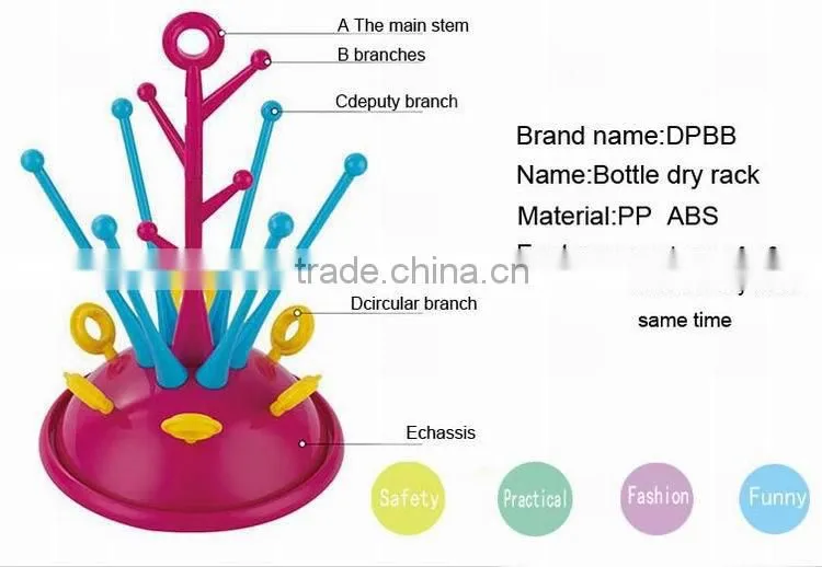 New bpa free non-toxic plastic baby bottle drying rack