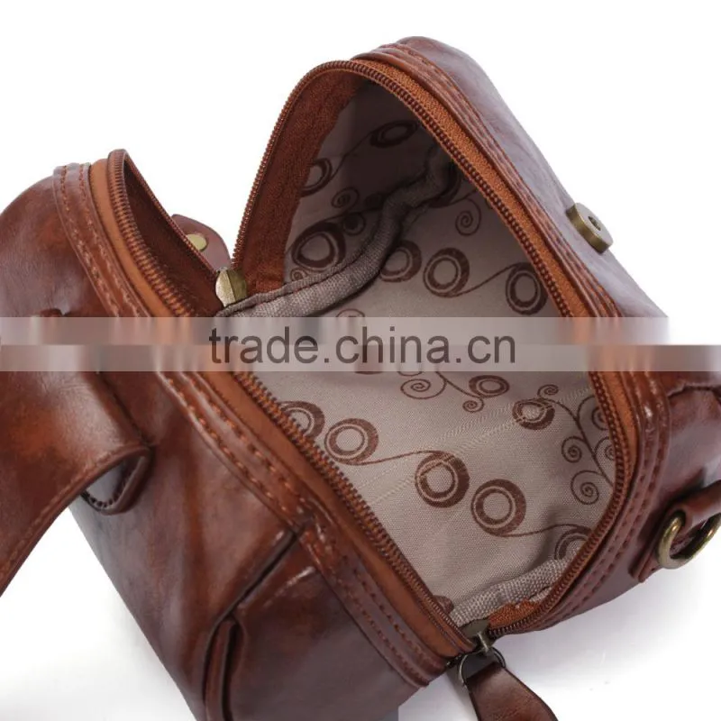 Fashion Women Brown Mini Cute Leather Lady Shoulder Handbag Camera Strap Bag Hot
