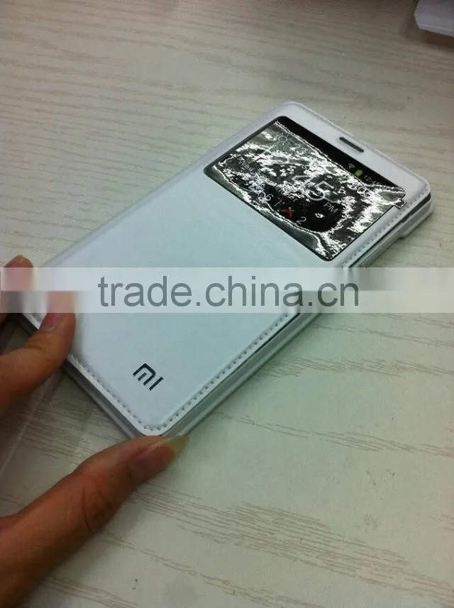 2015 new mobile phone cover pu phone cases for Hongmi note case, pu flip cover for Xiaomi redmi note case