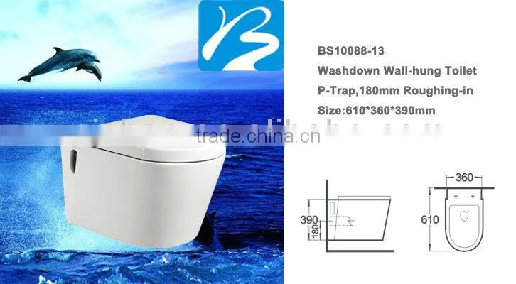 China Export Western Style dual flush Wall Mounted Toilet
