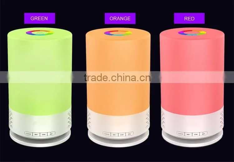 High quality mini night light bluetooth speaker 2016, smart touch led bluetooth speaker lamp with fm radio