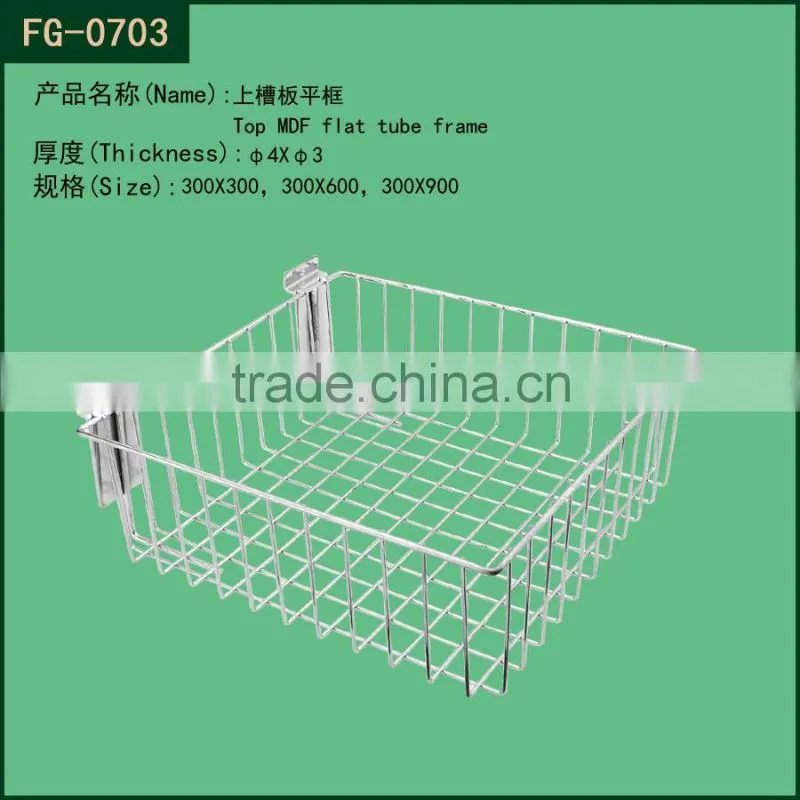Retail shop wall mounting metal display wire basket