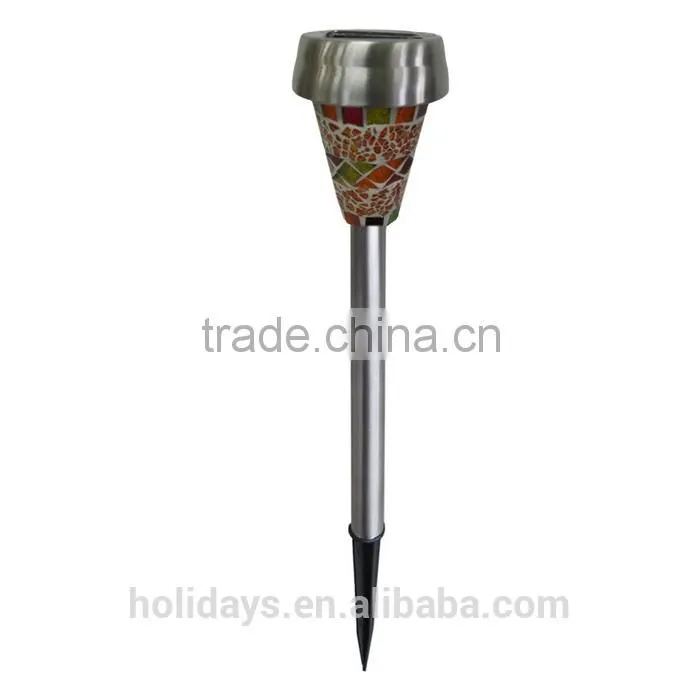 H40cm Mosaic Border Stainless Steel Solar Garden Light Garden for Decoration Christmas Gift