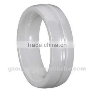 Hot Sell Men and Women White Ceramic Wedding Band Ring, 10mm Width White Ceramic Ring Size Available from 4-16