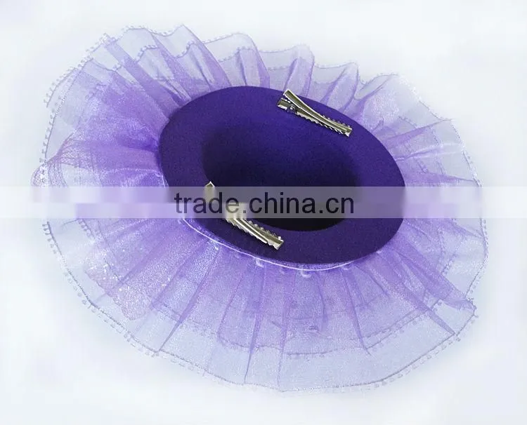 MYLOVE purple flower hat felt fabric fedora hat MLXM009