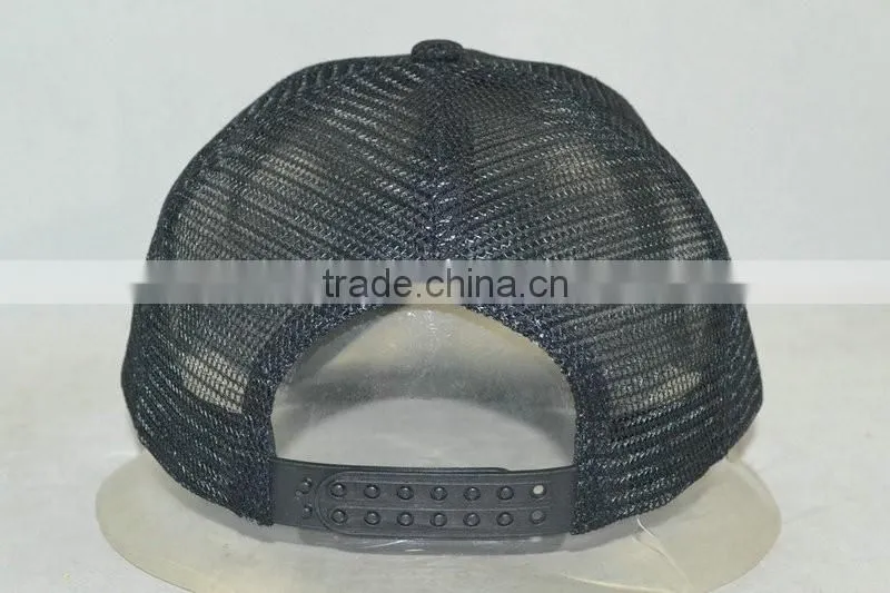 Guangzhou hat factory professional custom / 100% polyester fiber/white and black/LOGO printing/sponge trucker hats