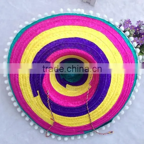 wide brim sombrero straw hat
