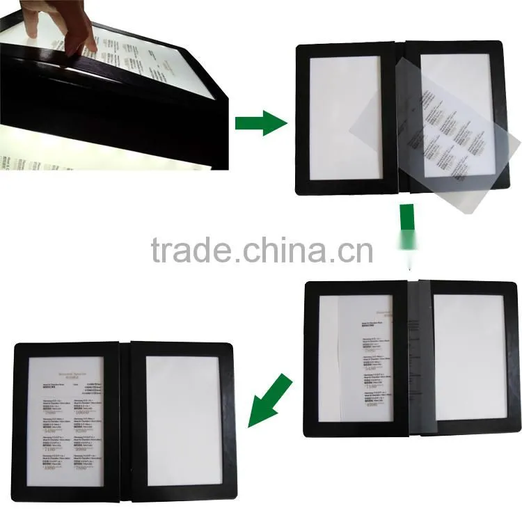 Led menu cover Electronic menu Illuminated led menu cover