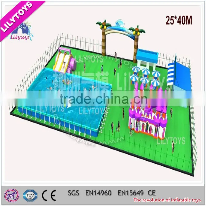 New design inflatable mobile park, Inflatable frame pool park, Inflatable floating water park