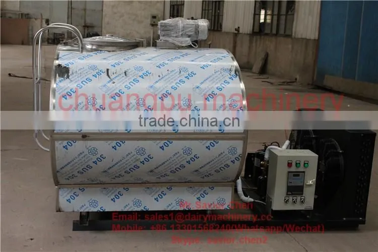 1000L Milk Chiller Tank For Dairy Farm Machinery