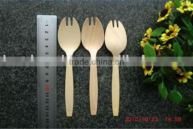 Disposable wooden spoon & fork