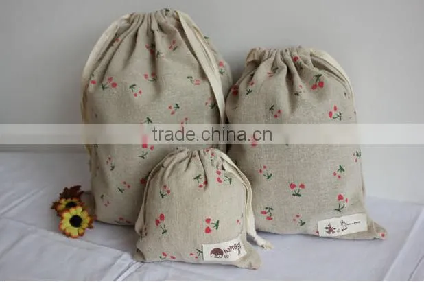 Handwork Cotton Jute 3 Sets Jewelry/Phone/Gift Drawstring Bag (BYSYX5272)