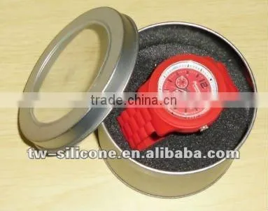 display metal watch box with window tin box for watch