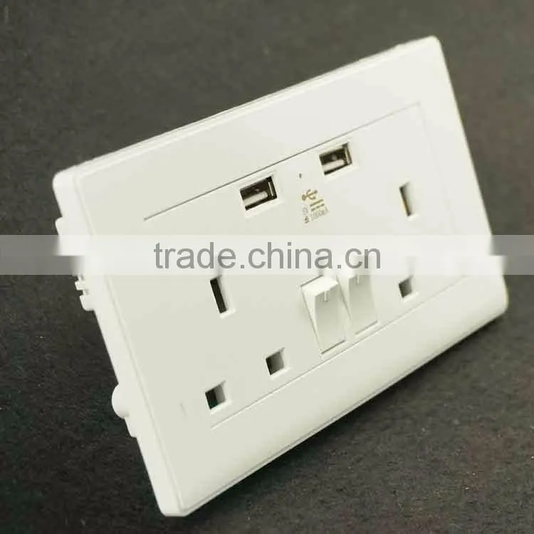 Latest style electric usb power wall switched socket