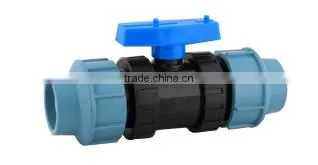 Factory Whole Sale PP Compression Fitting Double Union Ball Valve PP Plastic Union Ball Valve