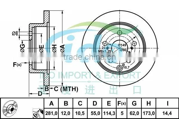 G3000 cast iron brake disc for Toyota RAV4 42431-42060