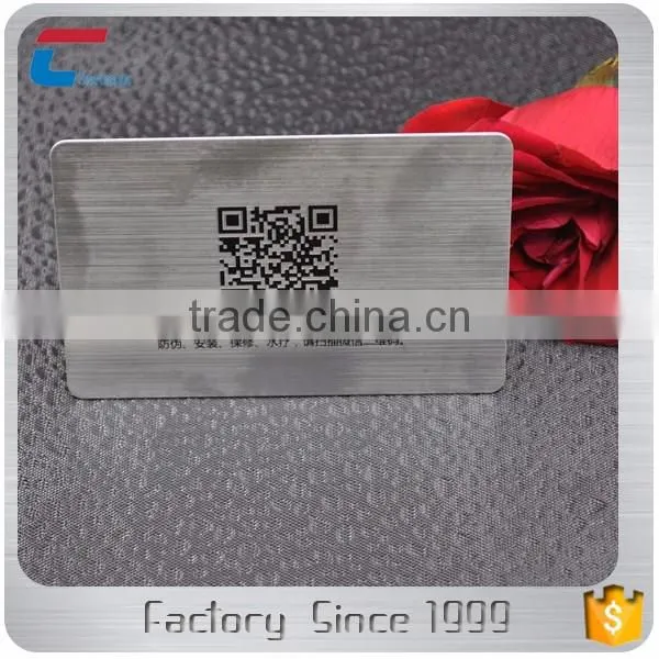 Custom bronze brushed metal cards/gold (silver) brushed stainless steel metal cards