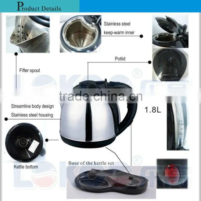 Hot Durablle stainless steel electric kettle set/ kitchen appliance