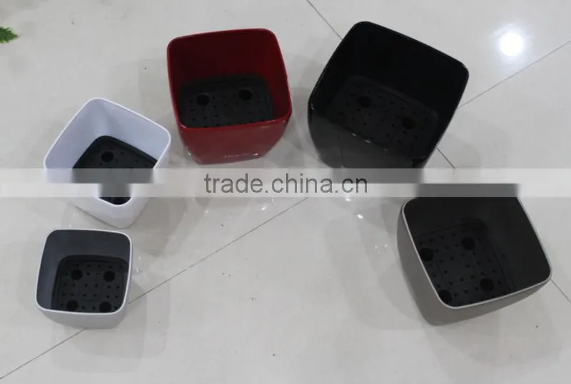 christmas decor flower pot,coloured flower pots,square plant pots plastic