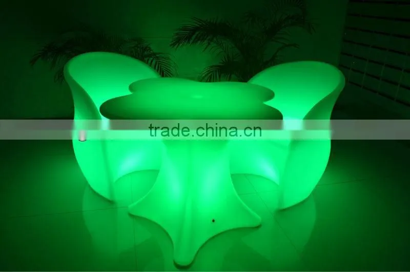 color change LED luminous study dining platic table and chair