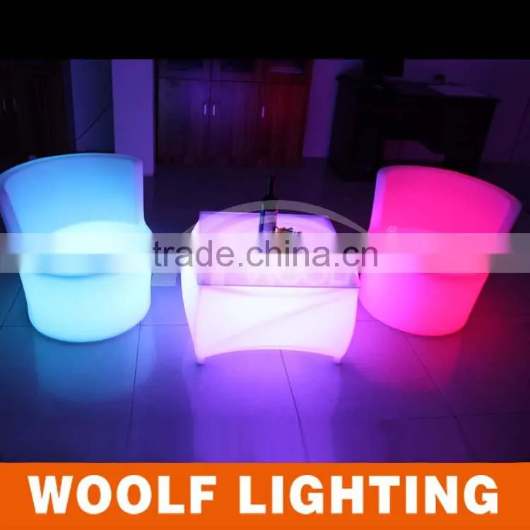 modern illuminated RGB high table LED cube coffee table