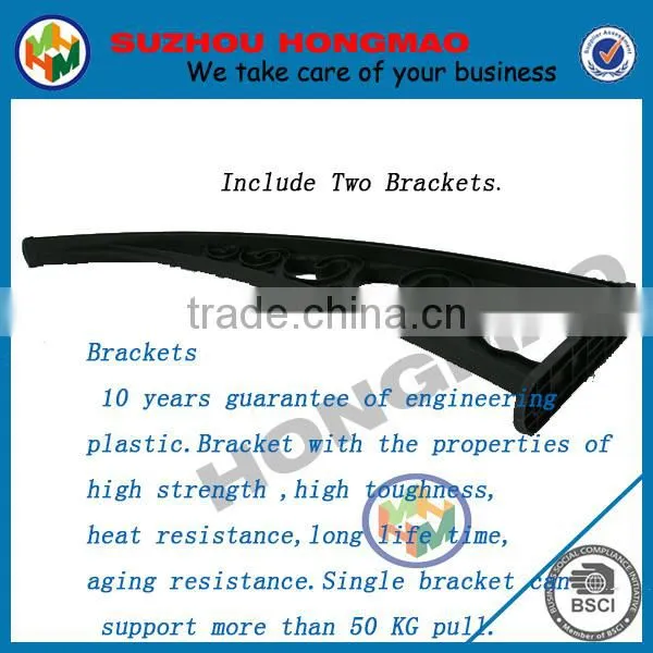 DIY awning extension polycarbonate door canopy with plastic brackets