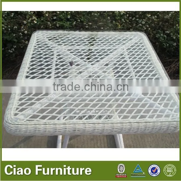 Powder coated home rattan outdoor table