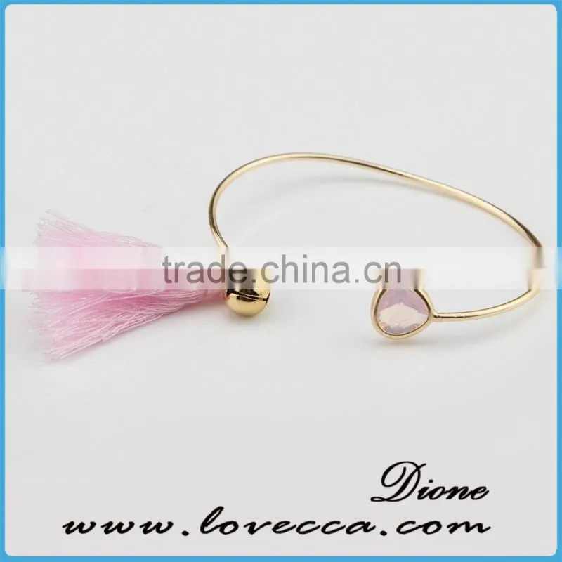 2016 wholesale adjustable glass multicolor gemstone bracelets