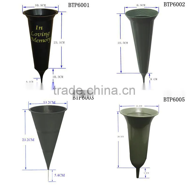 black spiked in loving memory grave vase