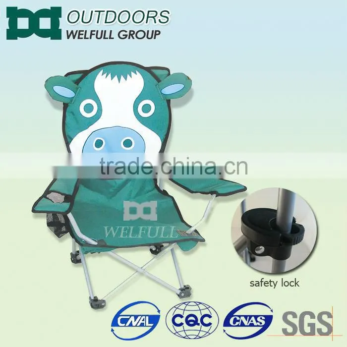Foldable beach kids chair with cupholder and backrest