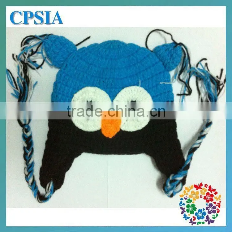the new handmade baby hat with ears cute knitted owl pattern wool hats