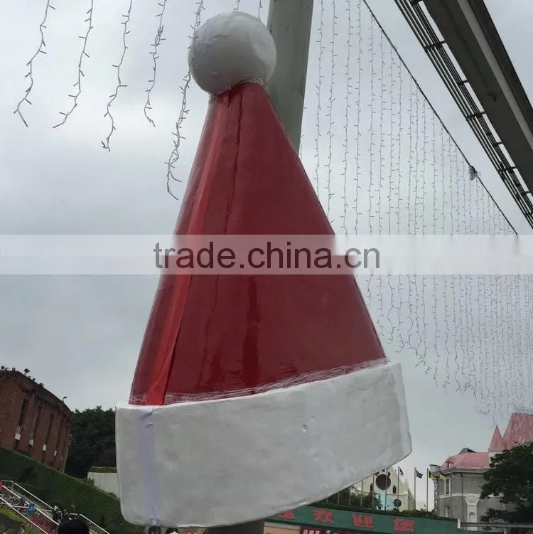 Outdoor FRP Christmas hat decoartion