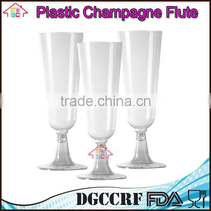 NBRSC Promotional Disposable party Plastic champagne goblet flute wine glasses