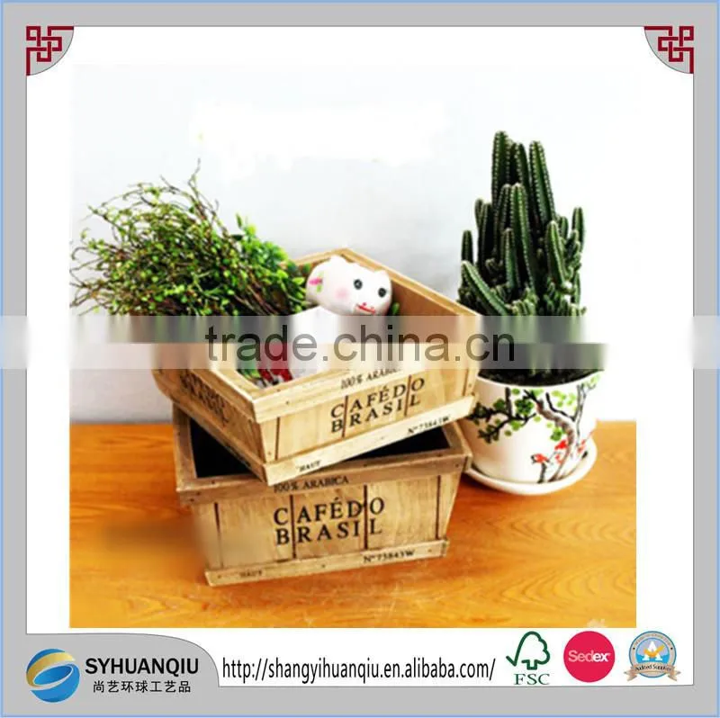 Wooden Box Wedding Centerpiece Black Box Flower Planter 12"x9"x3"