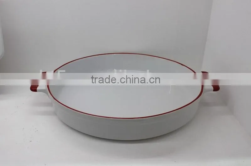 large rectangle tableware bakeware with red rim