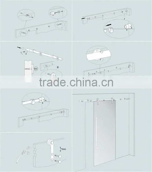 JINXIN glass shower doors sliding interior doors barn doors hardware stainless steel