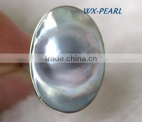 fashion jewelry pearl ring silver golden ring