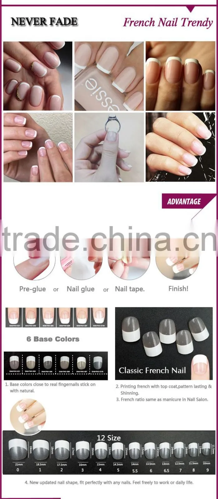 Newair Acrylic Artificial Full Stiletto fake False Nail Art Decorations