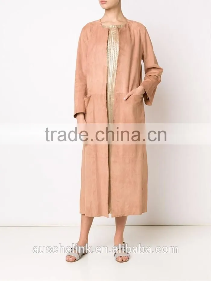hot sale high quality women long suede coats wholesale